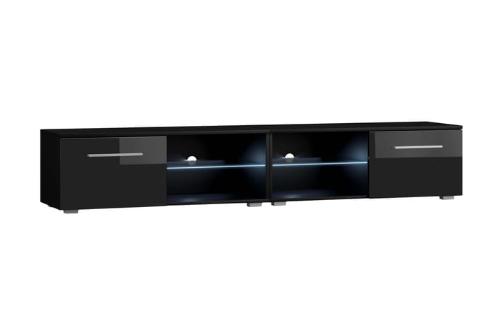 TV-bänk Terisa 200 cm LED-belysning - Svart - Möbler - TV- & Mediamöbler - TV-möbelset
