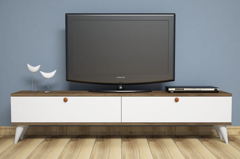 TV-Bänk Tyrsberget 160 cm - Vit|Brun - Möbler - Bord & matgrupp - Soffbord