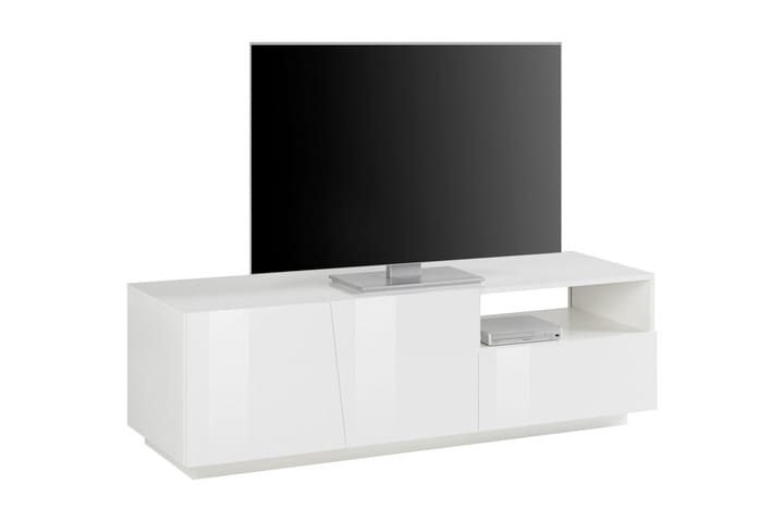 Tv-bänk Vegara 150 cm 2 Dörrar + Låda - Vit Högglans - Möbler - TV- & Mediamöbler - TV-bänk & mediabänk