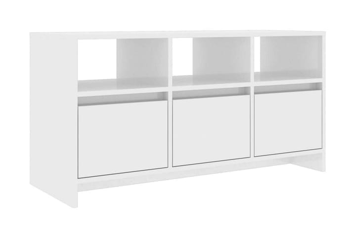 TV-bänk vit högglans 102x37,5x52,5 cm spånskiva - Vit - Möbler - TV- & Mediamöbler - TV bänk & mediabänk