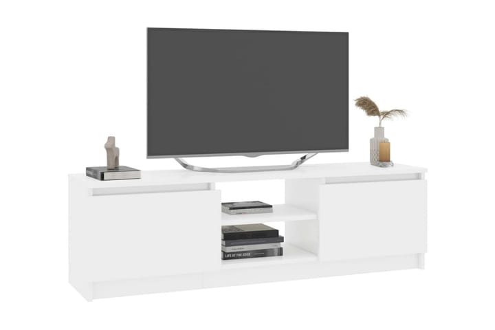 TV-bänk vit högglans 120x30x35,5 cm spånskiva - Vit - Möbler - TV- & Mediamöbler - TV-bänk & mediabänk