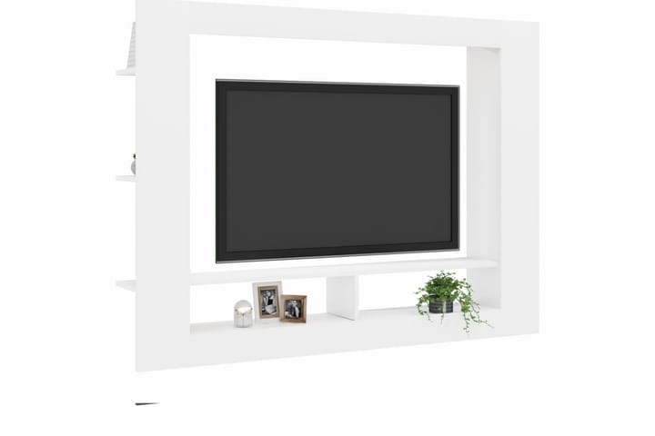 TV-bänk vit högglans 152x22x113 cm spånskiva - Vit - Möbler - TV- & Mediamöbler - TV-bänk & mediabänk