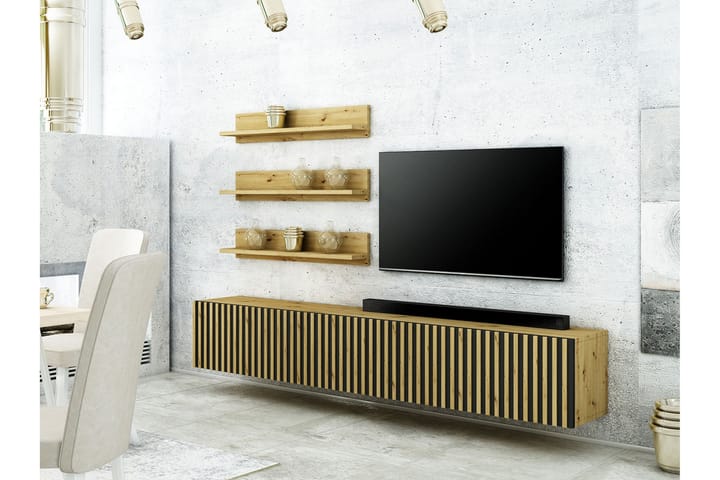Tv-bänk Wycombe 33x40x252 cm - Natur - Möbler - TV- & Mediamöbler - TV bänk & mediabänk