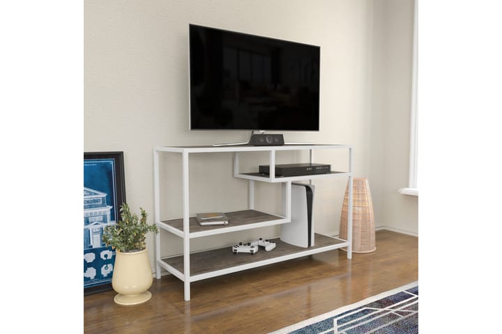 Tv-bänk Zakkum 120x75 cm - Vit - Möbler - TV- & Mediamöbler - TV bänk & mediabänk