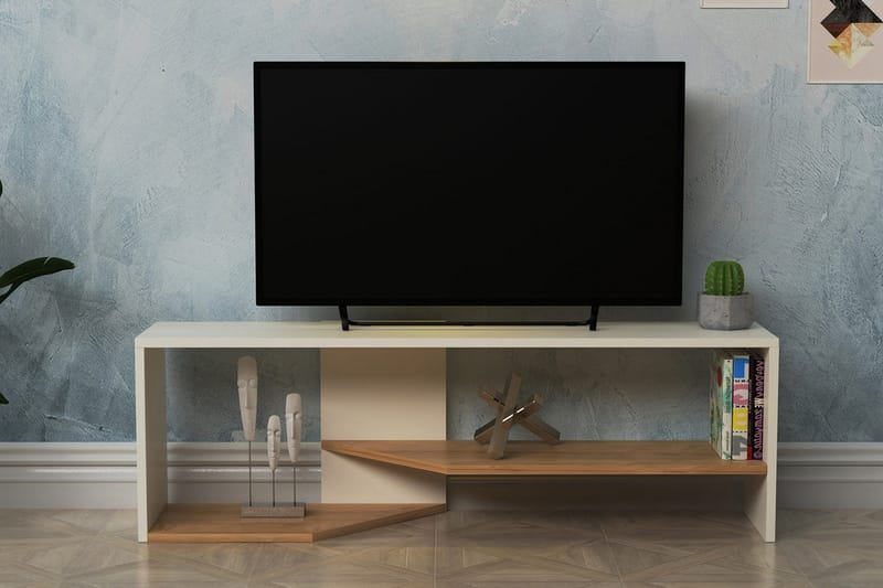 Tv-bänk Zakkum 123,6x40 cm - Vit - Möbler - TV- & Mediamöbler - TV bänk & mediabänk