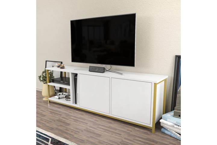 Tv-bänk Zakkum 160x50,8 cm - Vit - Möbler - TV- & Mediamöbler - TV bänk & mediabänk