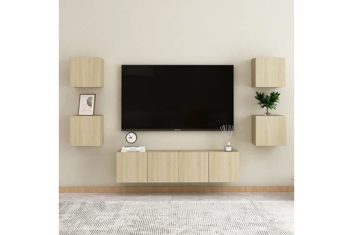 Väggmonterad tv-bänk sonoma-ek 30,5x30x30 cm - Brun - Möbler - TV- & Mediamöbler - TV bänk & mediabänk