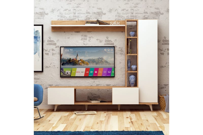 Mediaförvaring Naidaj - Trä|Vit - Möbler - TV- & Mediamöbler - TV-möbelset