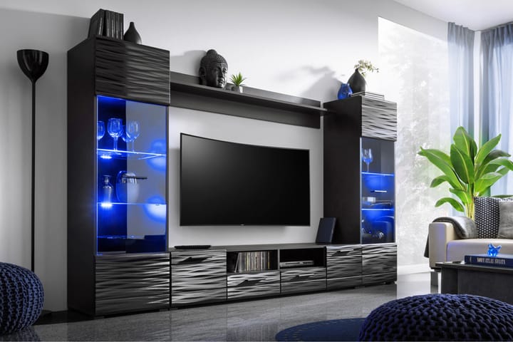 Mediamöbel Vidara 260 cm - Svart - Förvaring - Förvaringsmöbler - Möbelset för vardagsrum