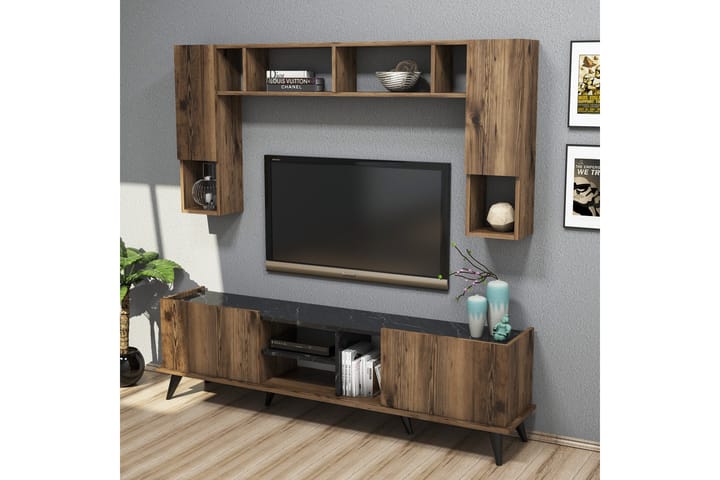 TV-möbelset 34x180 cm 4 Skåp - Brun - Möbler - TV- & Mediamöbler - TV-möbelset
