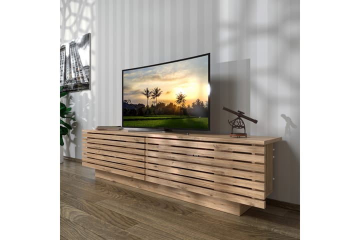 Tv-möbelset Betao Fluto 144 cm - Mörkbrun/Vit - Möbler - TV- & Mediamöbler - TV-möbelset