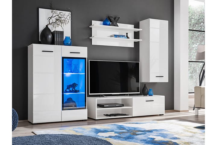 TV-möbelset Bolturina LED-belsyning - Vit - Möbler - TV- & Mediamöbler - TV-möbelset