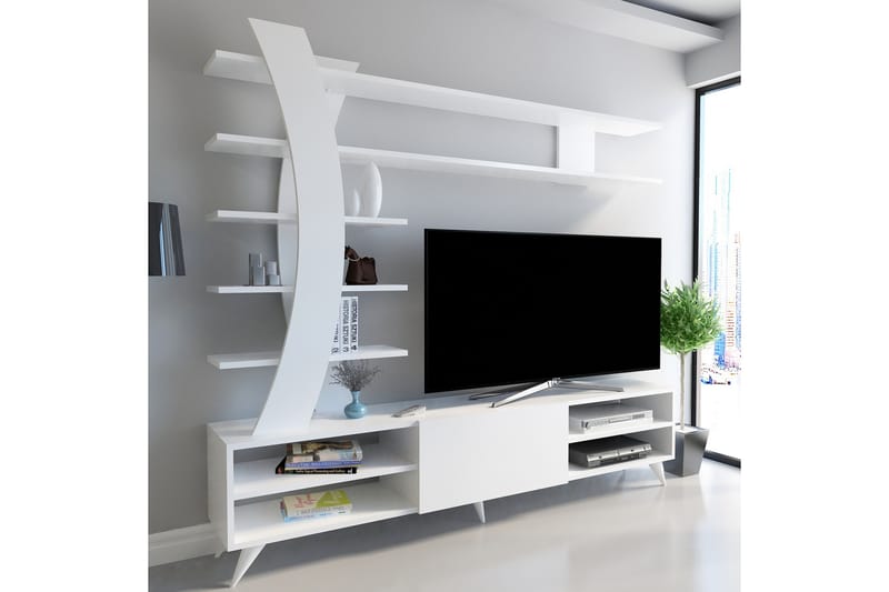 TV-Möbelset Dumö 180 cm - Vit - Möbler - Bord & matgrupp - Avlastningsbord & sidobord - Sängbord & nattduksbord