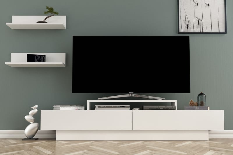 TV-Möbelset Dumö 180 cm - Vit - Möbler - Bord & matgrupp - Avlastningsbord & sidobord - Sängbord & nattduksbord