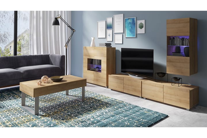 TV-möbelset Frick - Beige - Möbler - Säng - Möbelset för sovrum