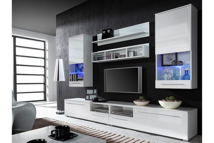 TV-möbelset Laber 260x190 cm LED-Belysning - Vit/RGB LED - Möbler - TV- & Mediamöbler - TV-möbelset