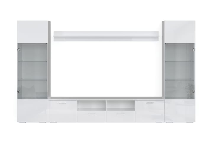 Tv-Möbelset Rhue 41x240 cm - Glas/Vit - Möbler - TV- & Mediamöbler - TV-möbelset
