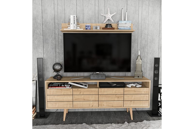 Tv-möbelset Zakkum 160x64,5 cm - Blå - Möbler - TV- & Mediamöbler - TV-möbelset