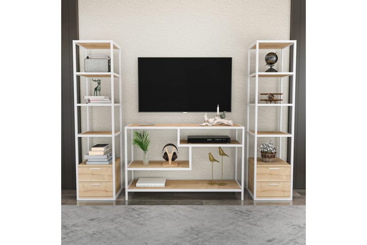Tv-möbelset Zakkum 198x160 cm - Vit - Möbler - TV- & Mediamöbler - TV-möbelset
