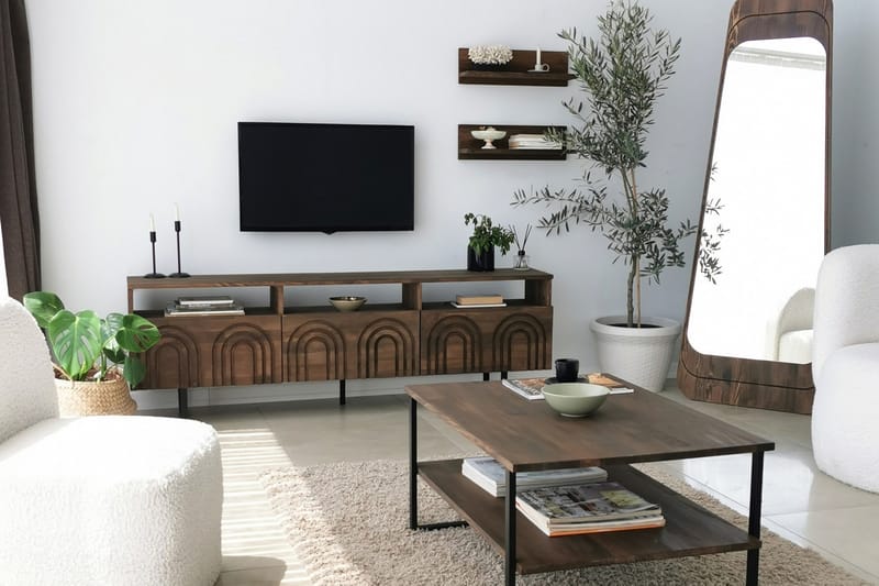 Tv-möbelset Zakkum 50x15 cm - Brun - Möbler - TV- & Mediamöbler - TV-möbelset