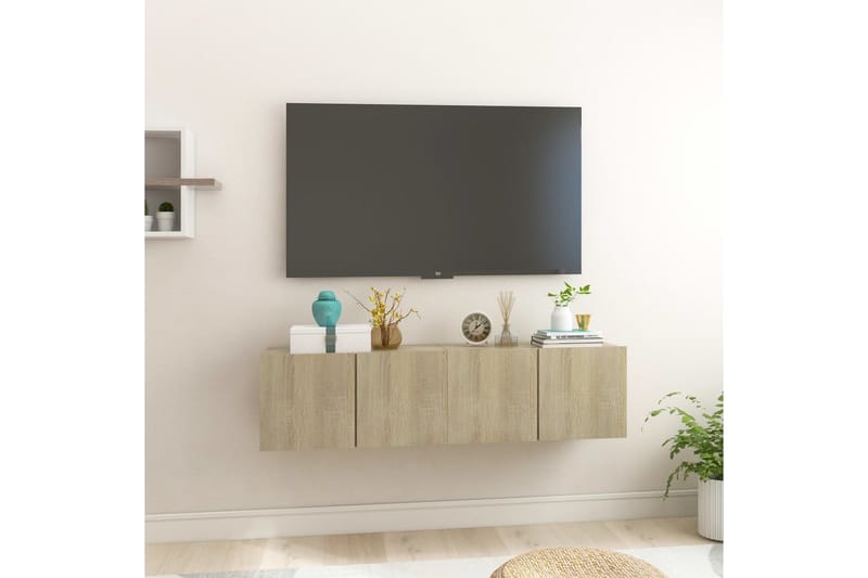 Hängande TV-skåp 2 st sonoma-ek 60x30x30 cm - Brun - Möbler - TV- & Mediamöbler - TV-skåp