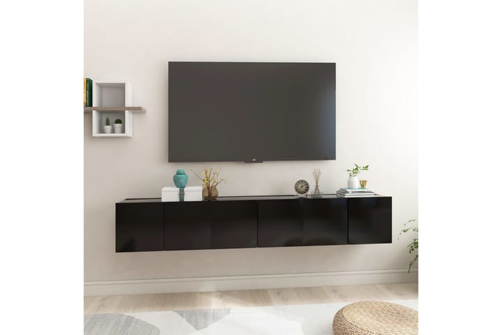 Hängande TV-skåp 3 st svart 60x30x30 cm - Svart - Möbler - TV- & Mediamöbler - TV-skåp