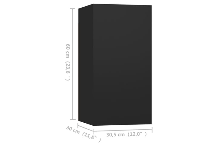 TV-skåp 4 delar svart 30,5x30x60 cm spånskiva - Svart - Möbler - TV- & Mediamöbler - TV-skåp
