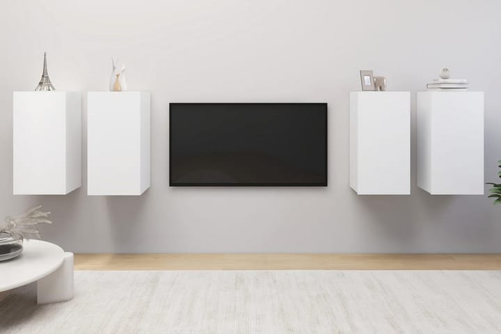 TV-skåp 4 st vit 30,5x30x60 cm spånskiva - Vit - Möbler - TV- & Mediamöbler - TV-skåp