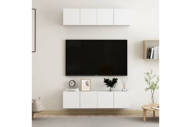 TV-skåp 4 st vit 60x30x30 cm spånskiva - Vit - Möbler - TV- & Mediamöbler - TV-skåp