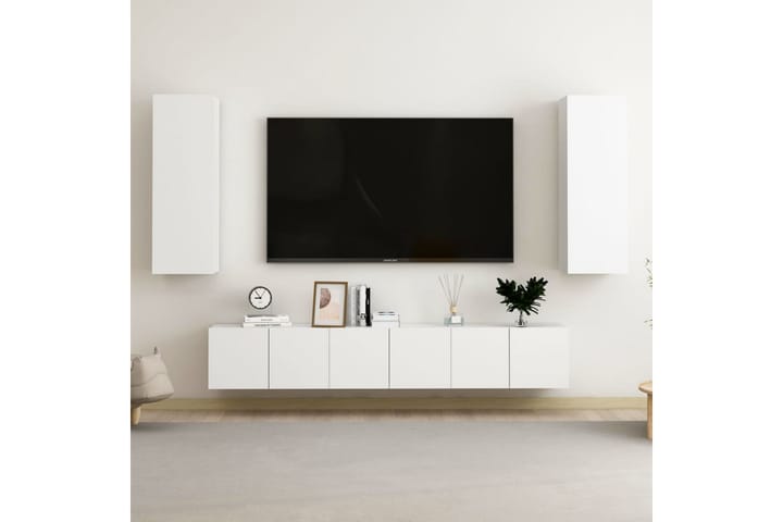 TV-skåp 5 delar vit spånskiva - Vit - Möbler - TV- & Mediamöbler - TV-skåp