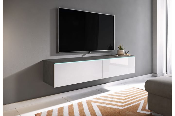 Tv-skåp Lourmais 140 cm Vit LED - Vit - Möbler - TV- & Mediamöbler - TV-skåp