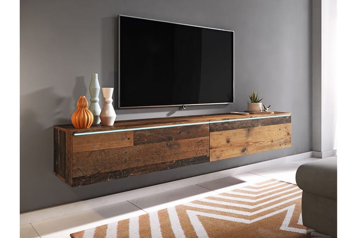 Tv-skåp Lourmais 180 cm Vit LED - Natur - Möbler - TV- & Mediamöbler - TV-skåp