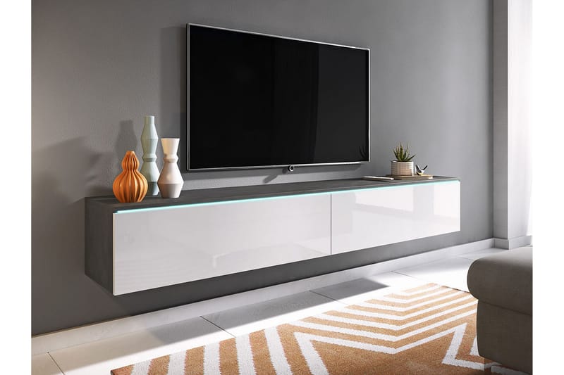 Tv-skåp Lourmais 180 cm Vit LED - Vit - Möbler - TV- & Mediamöbler - TV-skåp
