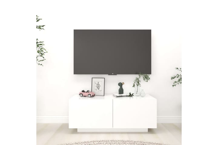 TV-skåp vit 100x35x40 cm spånskiva - Vit - Möbler - TV- & Mediamöbler - TV-skåp