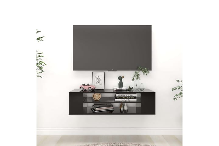 TV-väggskåp svart 100x30x26,5 cm spånskiva - Svart - Möbler - TV- & Mediamöbler - TV-skåp