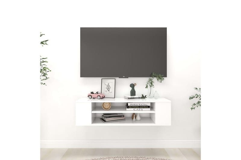 TV-väggskåp vit 100x30x26,5 cm spånskiva - Vit - Möbler - TV- & Mediamöbler - TV-skåp
