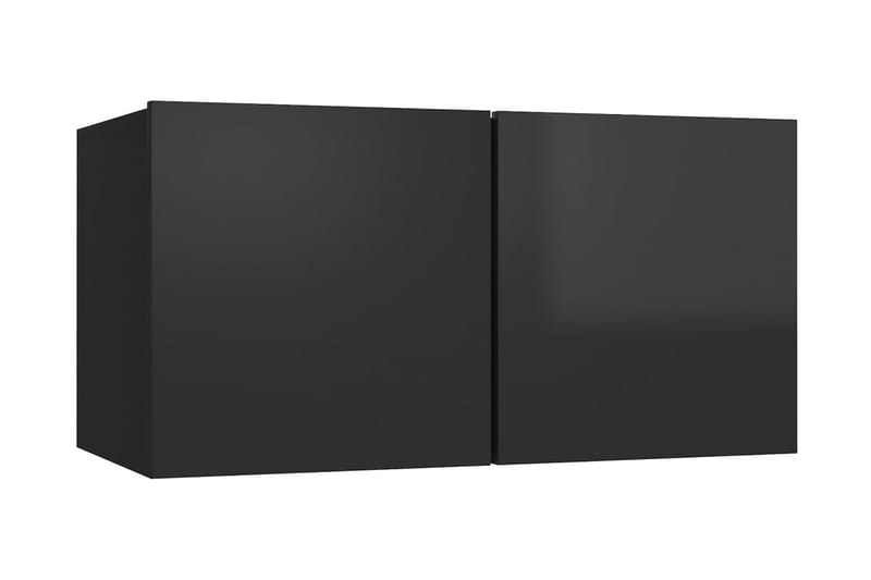 Väggmonterad TV-skåp svart högglans 60x30x30 cm - Svart - Möbler - TV- & Mediamöbler - TV-skåp