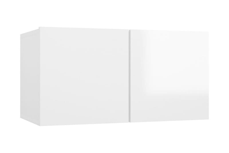 Väggmonterad TV-skåp vit högglans 60x30x30 cm - Vit - Möbler - TV- & Mediamöbler - TV-skåp