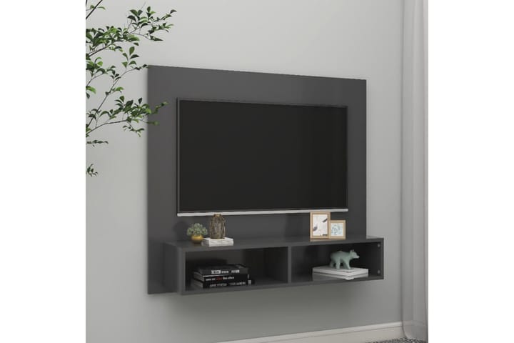 Väggmonterat tv-skåp grå 102x23,5x90 cm spånskiva - Grå - Möbler - TV- & Mediamöbler - TV-skåp