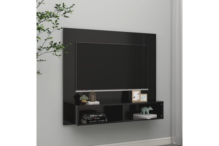 Väggmonterat tv-skåp svart 102x23,5x90 cm spånskiva - Svart - Möbler - TV- & Mediamöbler - TV-skåp