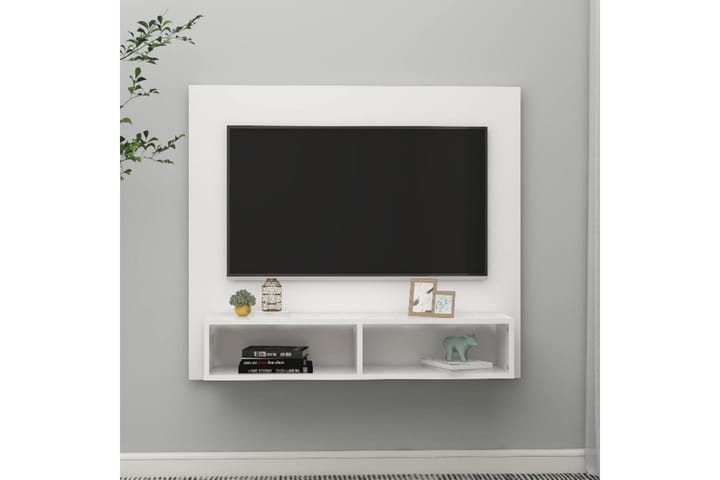 Väggmonterat tv-skåp vit 102x23,5x90 cm spånskiva - Vit - Möbler - TV- & Mediamöbler - TV-skåp
