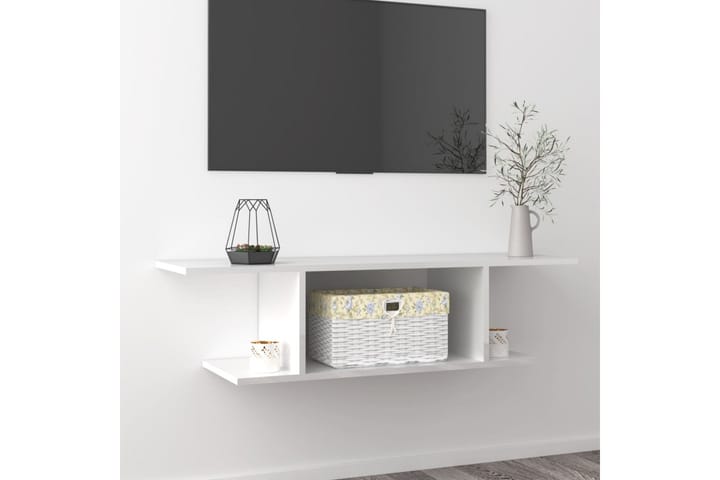 Väggmonterat tv-skåp vit högglans 103x30x26,5 cm - Vit - Möbler - TV- & Mediamöbler - TV-skåp