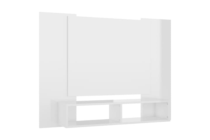 Väggmonterat tv-skåp vit högglans 120x23,5x90 cm spånskiva - Vit - Möbler - TV- & Mediamöbler - TV-skåp
