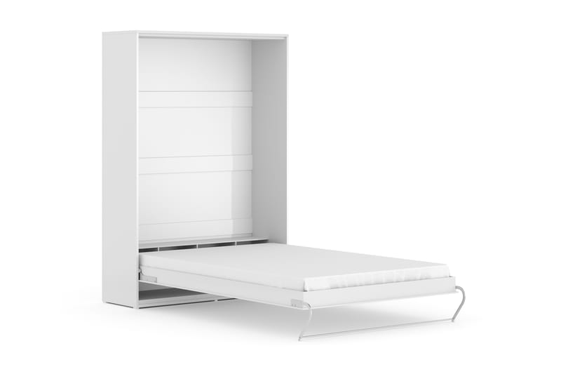 Compact Sängskåp Vertikalt 140x200 - Vit Highgloss - Möbler - Säng - Madrass - Resårmadrass