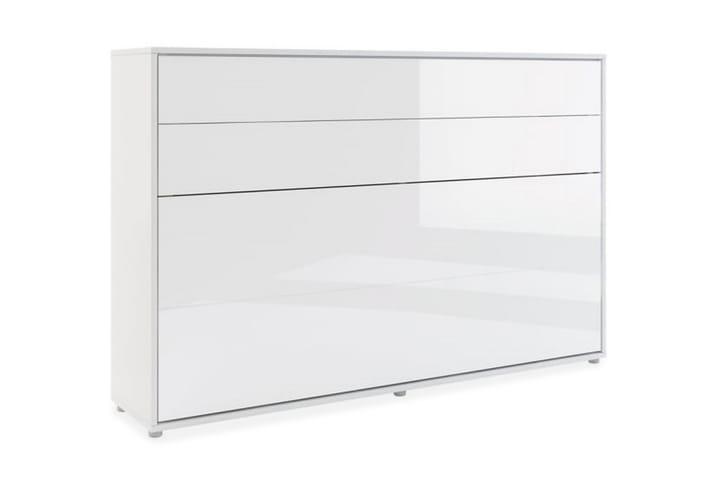 Sängskåp 120x200 cm Horisontellt Vit Högglans - Bed Concept - Möbler - Säng - Gästsäng & extrasäng - Sängskåp