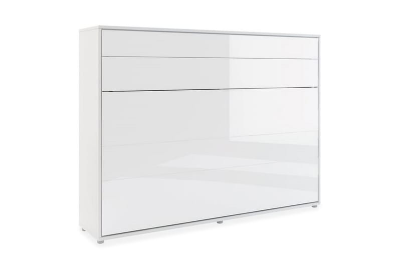 Sängskåp 140x200 cm Horisontellt Vit Högglans - Bed Concept - Möbler - Säng - Gästsäng & extrasäng - Sängskåp