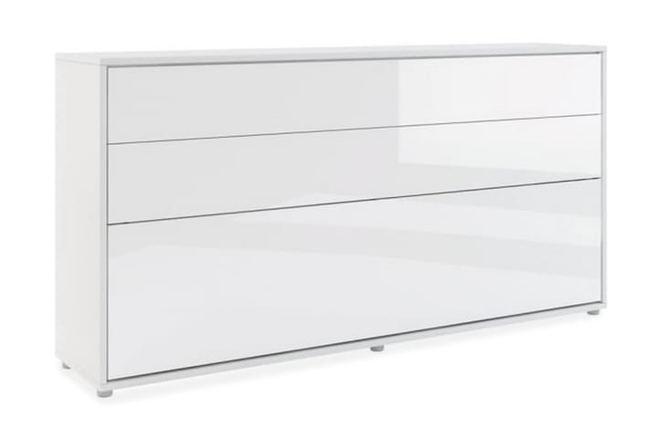 Sängskåp 90x200 cm Horisontellt Vit Högglans - Bed Concept - Möbler - Säng - Gästsäng & extrasäng - Sängskåp