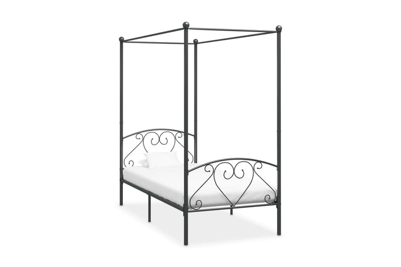 Himmelsäng grå metall 120x200 cm - Grå - Möbler - Säng - Sängram & sängstomme