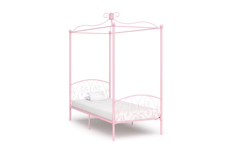 Himmelsäng rosa metall 100x200 cm - Rosa - Möbler - Säng - Himmelsäng