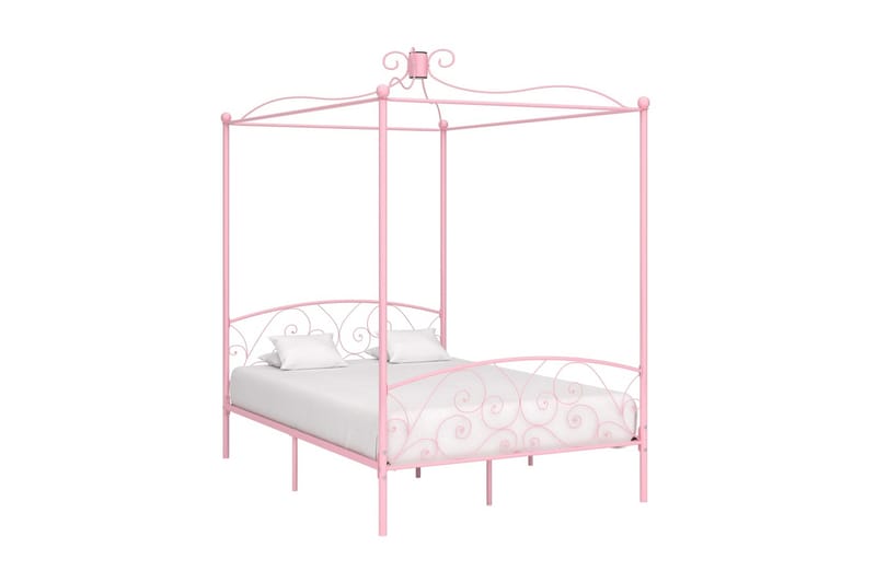 Himmelsäng rosa metall 140x200 cm - Rosa - Möbler - Säng - Himmelsäng